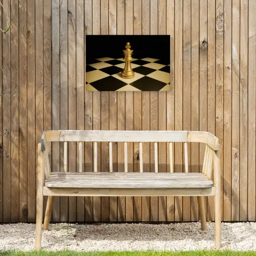 Schaakstuk - Koning - Schaakbord - Geblokt Tuinposter op houten frame 2 cm dik klein -sfeer4