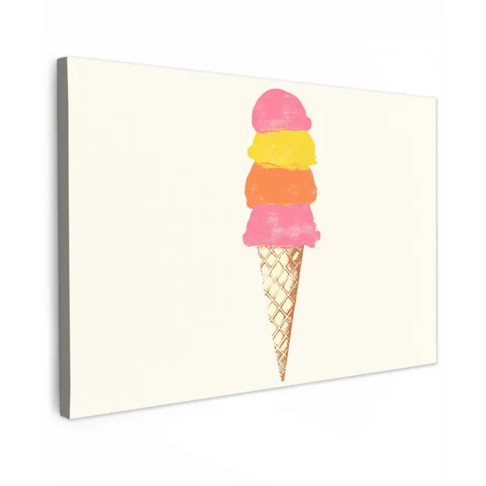 Schepijs - Hoorntje - Illustratie - Minimalistisch Tuinposter op houten frame 2 cm dik klein -3d