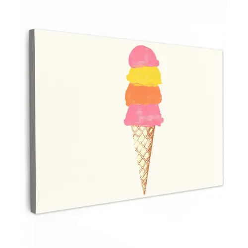 Schepijs - Hoorntje - Illustratie - Minimalistisch Tuinposter op houten frame 2 cm dik klein -3d