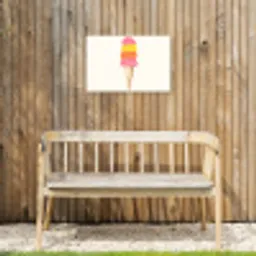 Schepijs - Hoorntje - Illustratie - Minimalistisch Tuinposter op houten frame 2 cm dik klein -sfeer4