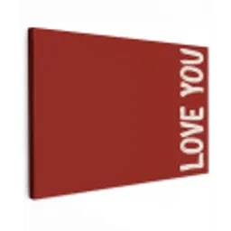 Schuin - Loveyou - Rood Tuinposter op houten frame 2 cm dik klein -3d