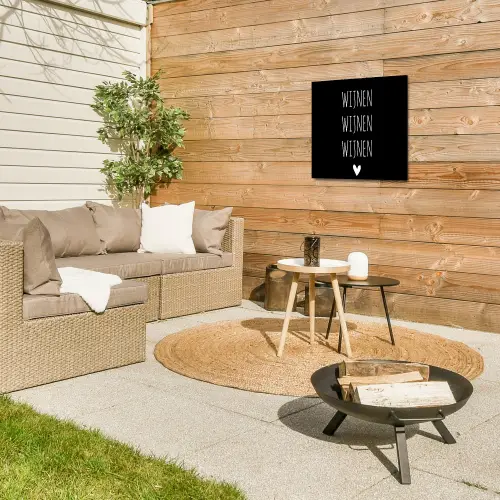 Spreuken - Quotes - Wijnen wijnen wijnen Tuinposter op houten frame 2 cm dik klein -sfeer2