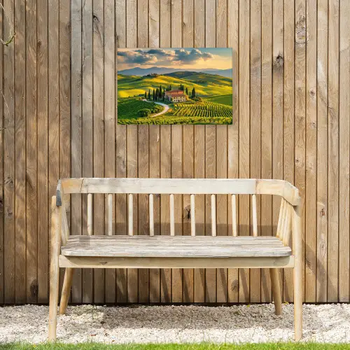 Toscane - Landschap - Wijngaarden Tuinposter op houten frame 2 cm dik klein -sfeer4