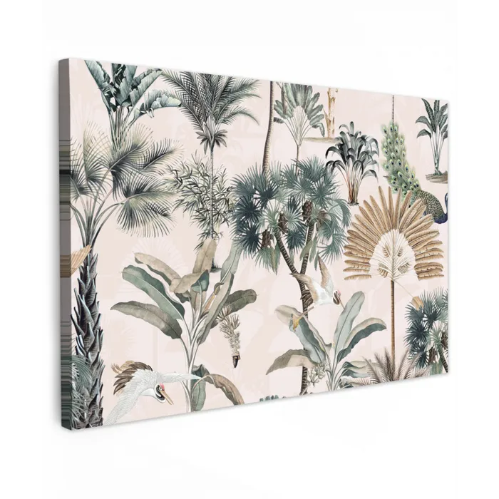 Tropisch - Bomen - Bladeren - Jungle Tuinposter op houten frame 2 cm dik klein -3d