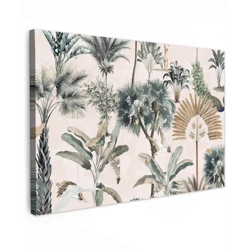 Tropisch - Bomen - Bladeren - Jungle Tuinposter op houten frame 2 cm dik klein -3d