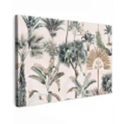 Tropisch - Bomen - Bladeren - Jungle Tuinposter op houten frame 2 cm dik klein -3d