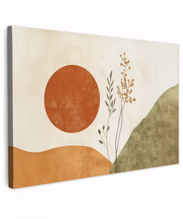 Buiten canvas - Zon - Abstract - Takken - Oranje