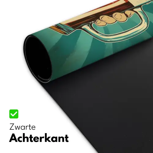 Bierglas - Schuim - Retro - Groen Muismat XXL klein -sfeer2