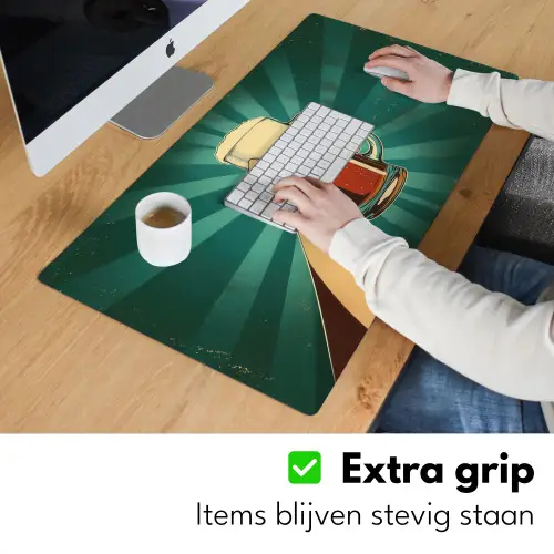Bierglas - Schuim - Retro - Groen Muismat XXL klein -sfeer3