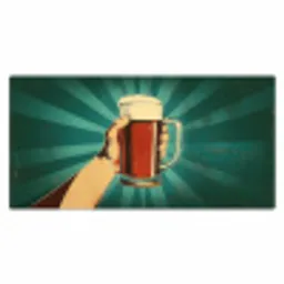 Bierglas - Schuim - Retro - Groen Muismat XXL klein -3d_leeg