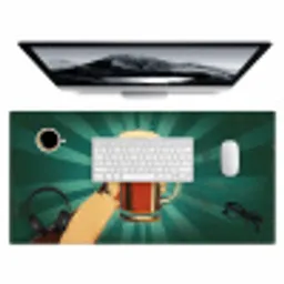 Bierglas - Schuim - Retro - Groen Muismat XXL klein -3d