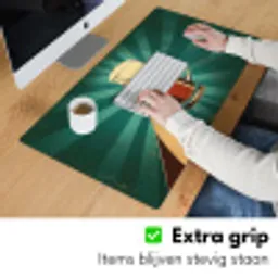Bierglas - Schuim - Retro - Groen Muismat XXL klein -sfeer3
