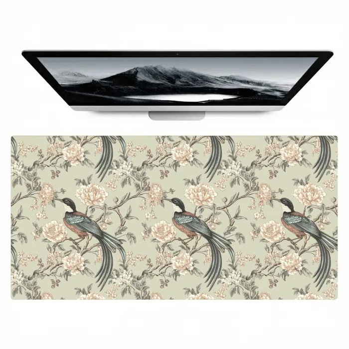 Bloem - Vogel - Kleurrijk Muismat XXL klein 681 -zzz3d