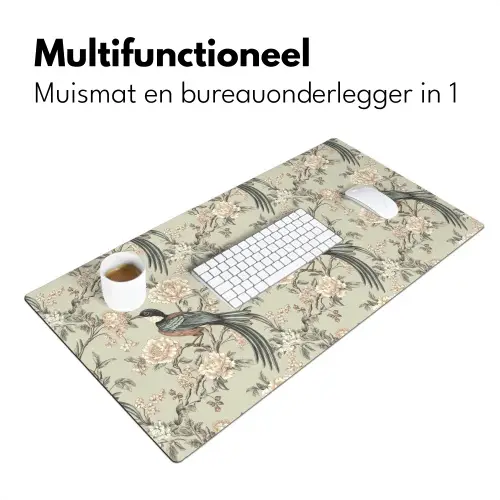 Bloem - Vogel - Kleurrijk Muismat XXL klein 681 -sfeer4