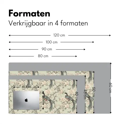 Bloem - Vogel - Kleurrijk Muismat XXL klein 681 -sfeer5