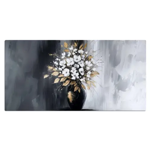 Bloemen - Wit - Vaas - Abstract Muismat XXL klein -3d_leeg