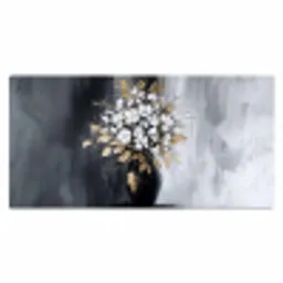 Bloemen - Wit - Vaas - Abstract Muismat XXL klein -3d_leeg