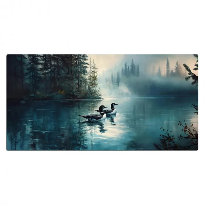 Bos - Water - Eenden - Mistig Muismat XXL klein -3d_leeg