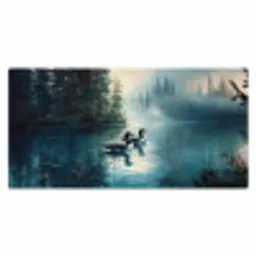 Bos - Water - Eenden - Mistig Muismat XXL klein -3d_leeg
