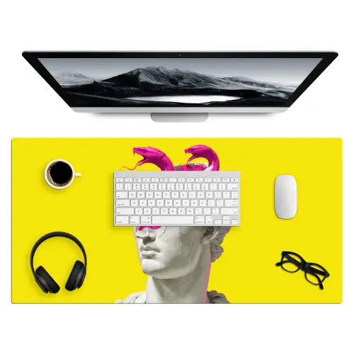 Buste - Slangen - Geel Muismat XXL klein -3d