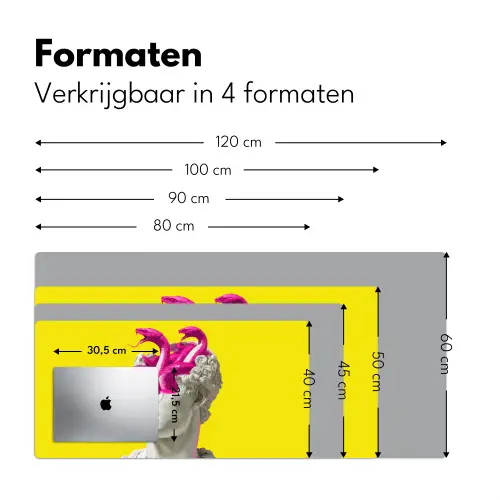 Buste - Slangen - Geel Muismat XXL klein -sfeer5