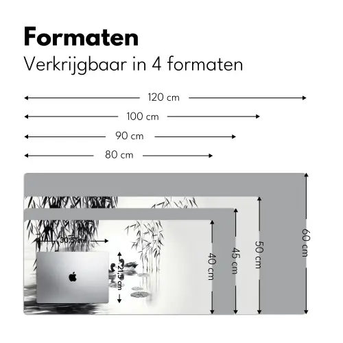 Eenden - Waterlelies - Riet - Zwart Muismat XXL klein -sfeer5
