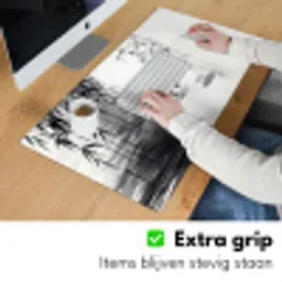 Eenden - Waterlelies - Riet - Zwart Muismat XXL klein -sfeer3