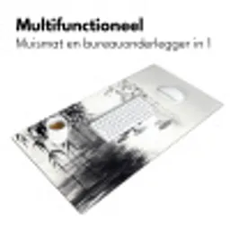 Eenden - Waterlelies - Riet - Zwart Muismat XXL klein -sfeer4
