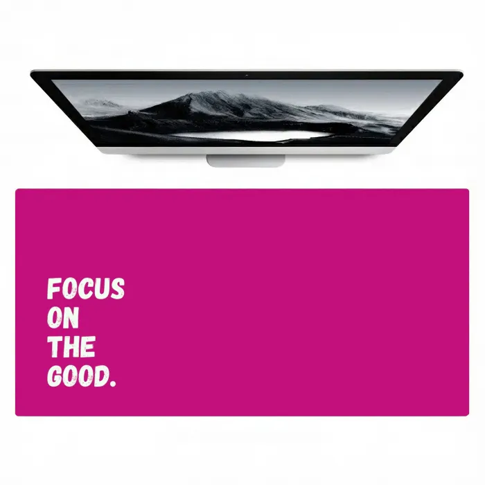 Focus on the good - Roze - Simple Muismat XXL klein -zzz3d