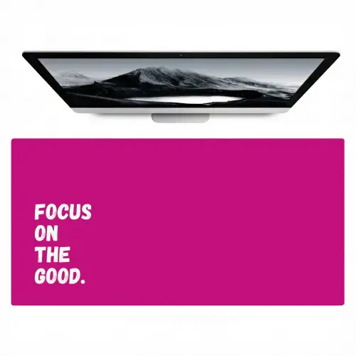 Focus on the good - Roze - Simple Muismat XXL klein -zzz3d
