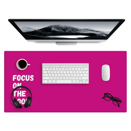 Focus on the good - Roze - Simple Muismat XXL klein -3d