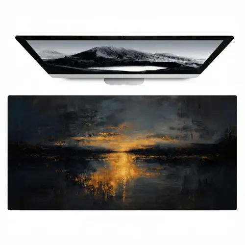 Gouden Reflectie op Water Muismat XXL klein -zzz3d