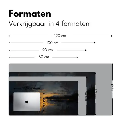 Gouden Reflectie op Water Muismat XXL klein -sfeer5