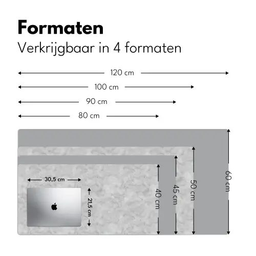 Grijs - Marmer - Mat Muismat XXL klein 681 -sfeer5
