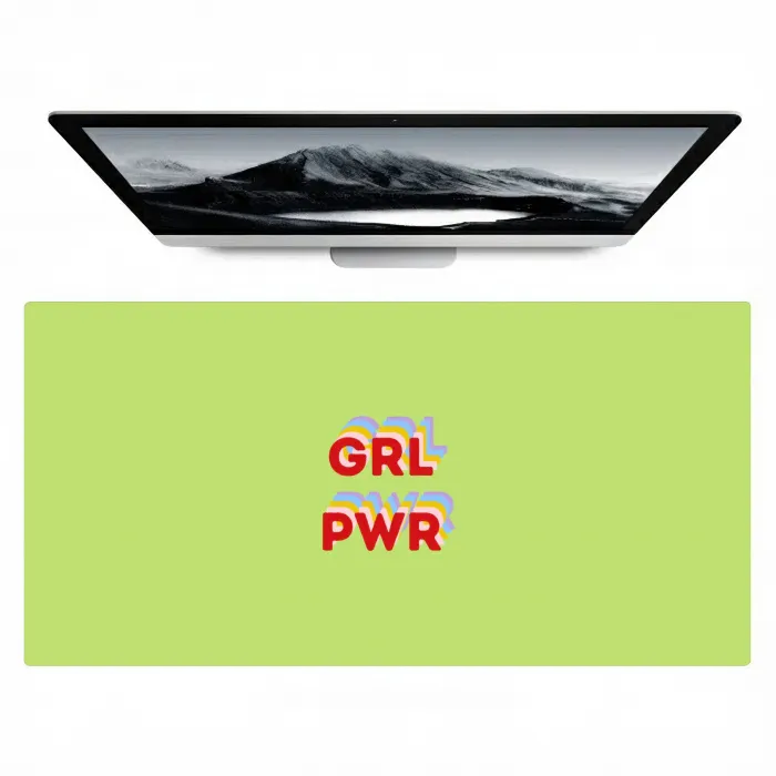 Grl pwr - Groen - Rood - 3D Muismat XXL klein -zzz3d