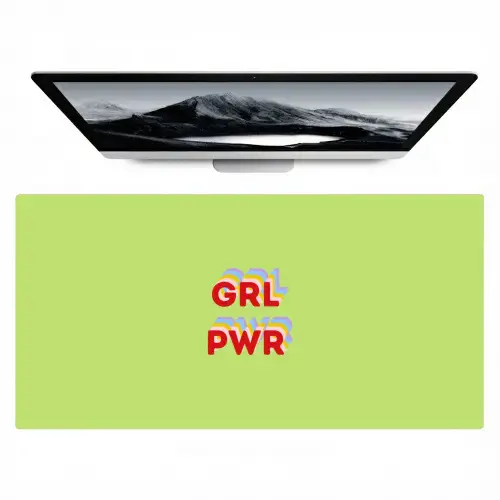 Grl pwr - Groen - Rood - 3D Muismat XXL klein -zzz3d
