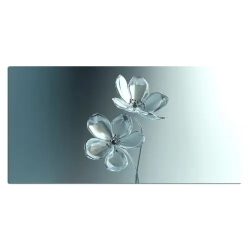 Kristal - Bloemen - Grijs Muismat XXL klein -3d_leeg