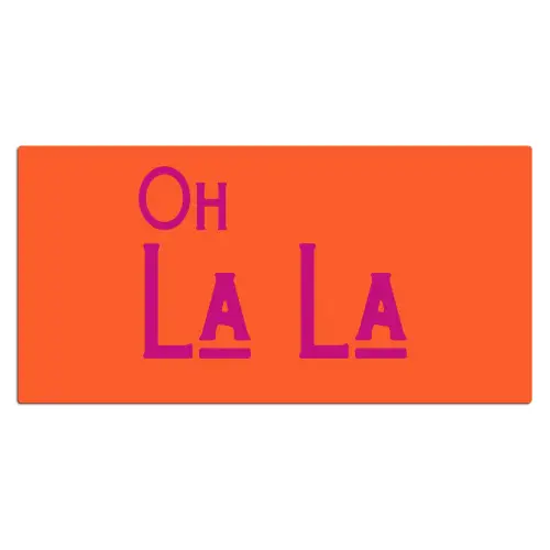 Oh la la - Oranje - Roze - Scheeflettertype Muismat XXL klein -3d_leeg