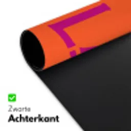 Oh la la - Oranje - Roze - Scheeflettertype Muismat XXL klein -sfeer2