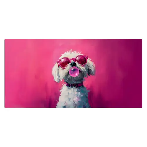 Pink - Hond - Bubbel Muismat XXL klein -3d_leeg