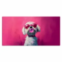 Pink - Hond - Bubbel Muismat XXL klein -3d_leeg