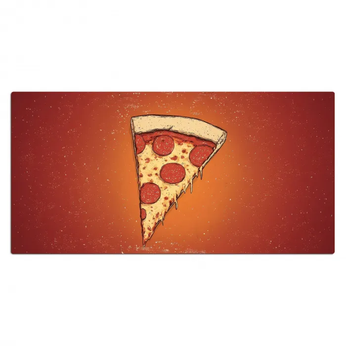 Pizza - Kaas - Rood - Pepperoni Muismat XXL klein -3d_leeg