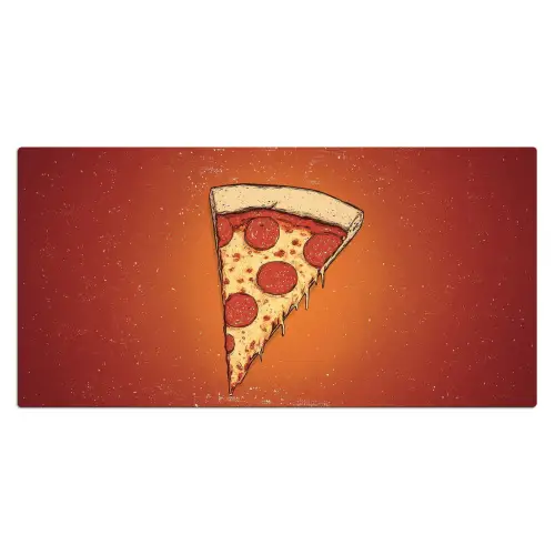 Pizza - Kaas - Rood - Pepperoni Muismat XXL klein -3d_leeg