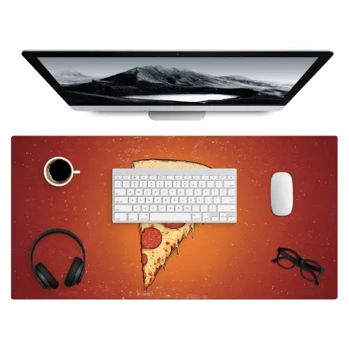 Pizza - Kaas - Rood - Pepperoni Muismat XXL klein -3d