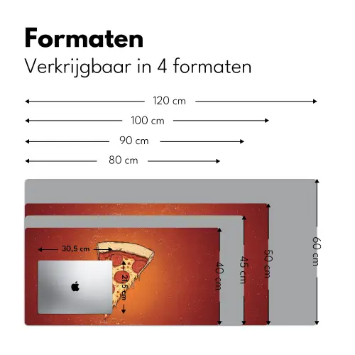 Pizza - Kaas - Rood - Pepperoni Muismat XXL klein -sfeer5