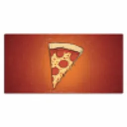 Pizza - Kaas - Rood - Pepperoni Muismat XXL klein -3d_leeg