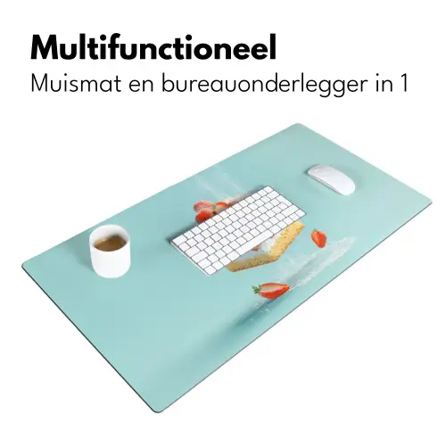 Slagroom - Taart - Blauw - Eten Muismat XXL klein -sfeer4