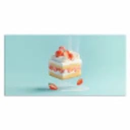 Slagroom - Taart - Blauw - Eten Muismat XXL klein -3d_leeg