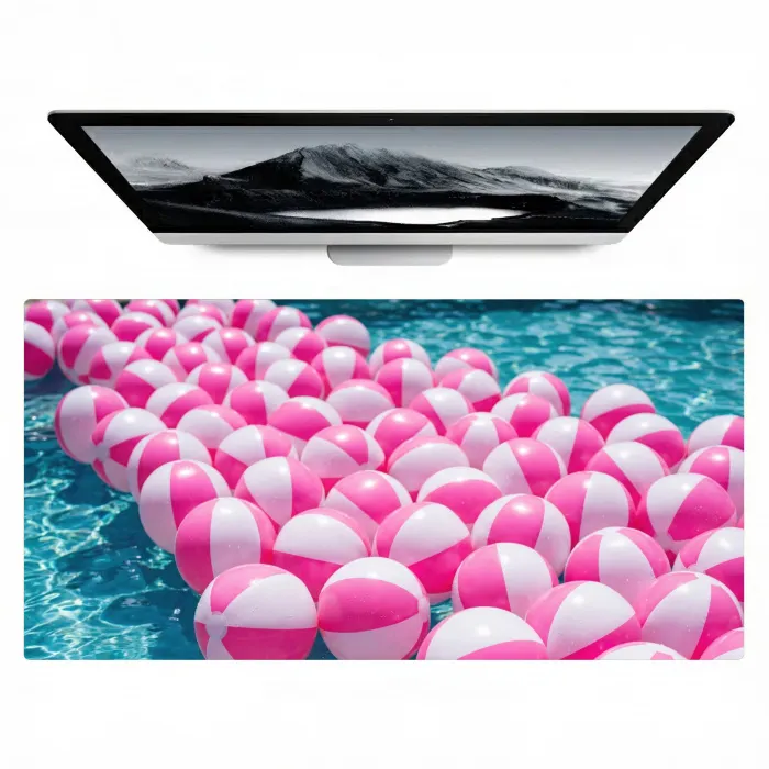 Strandballen - Roze - Water Muismat XXL klein -zzz3d