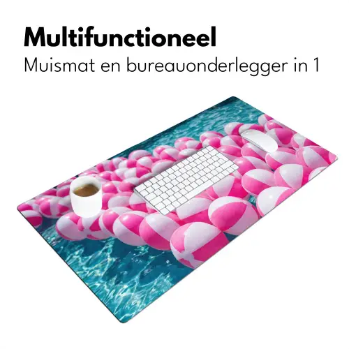 Strandballen - Roze - Water Muismat XXL klein -sfeer4